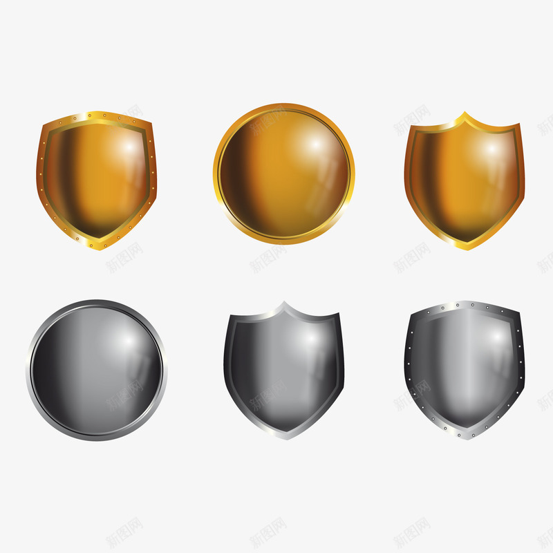 立体盾牌png免抠素材_88icon https://88icon.com 保护 战争 装饰 金色