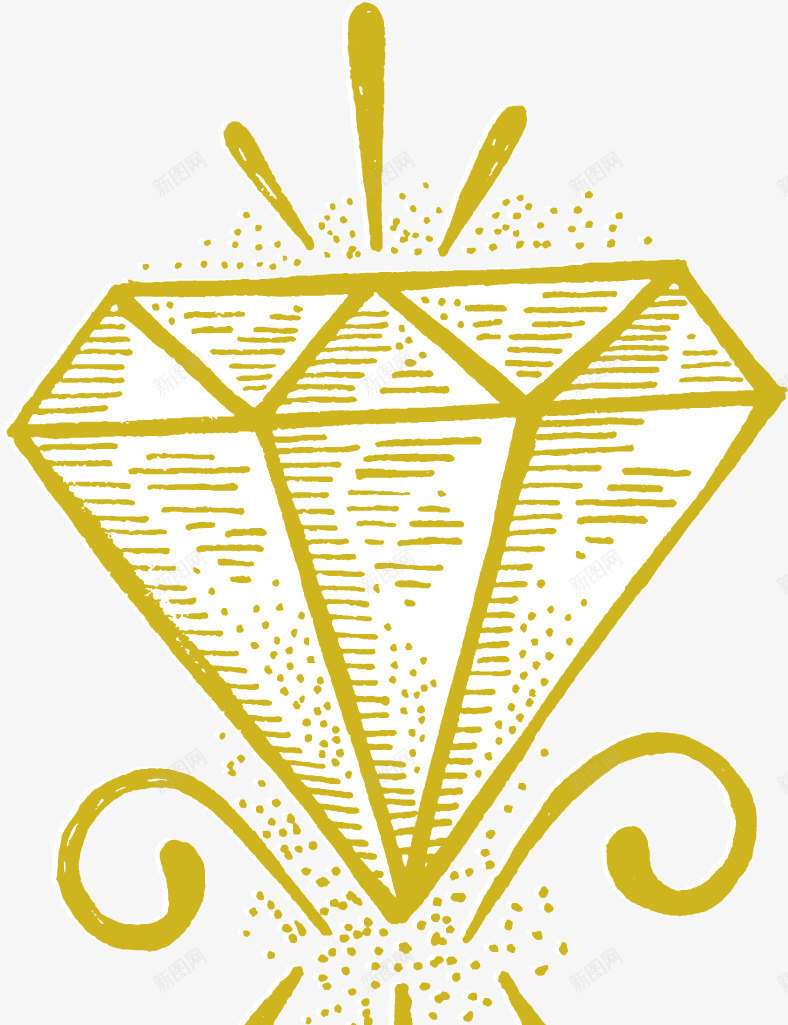 黄色钻石闪光png免抠素材_88icon https://88icon.com 手绘 清新 简洁 钻石 钻石闪光 闪光 黄色