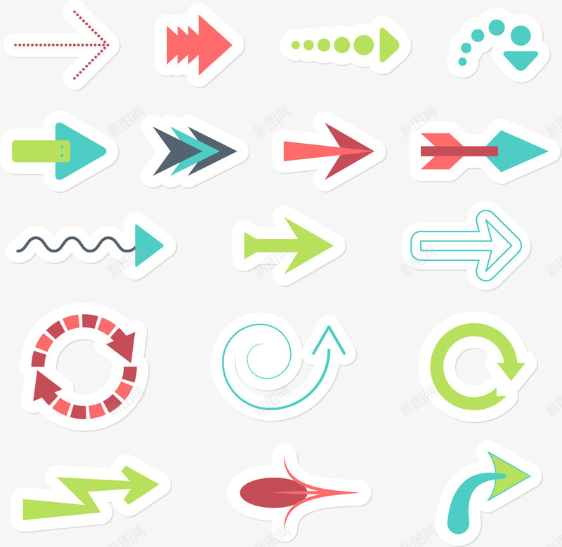 手绘箭头矢量图ai免抠素材_88icon https://88icon.com 卡通 卡通箭头 手绘 旋转箭头 曲线箭头 箭头 矢量图