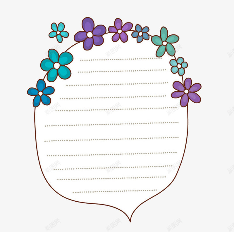 彩色信封框信纸png免抠素材_88icon https://88icon.com 信纸 卡片 唯美 小清新 手绘 泡泡框 紫色的花 花框 花边 装饰 鲜花