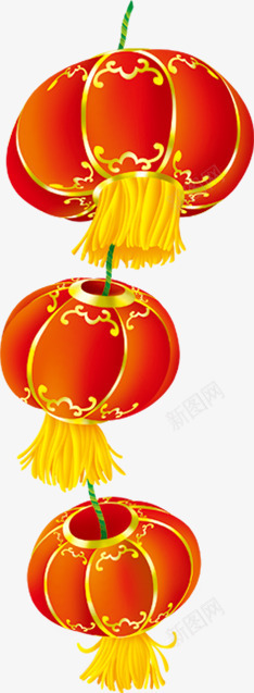 黄色花纹红色元旦灯笼png免抠素材_88icon https://88icon.com 元旦 灯笼 红色 花纹 黄色