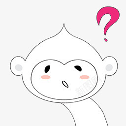可爱小猴问号png免抠素材_88icon https://88icon.com 可爱 问号