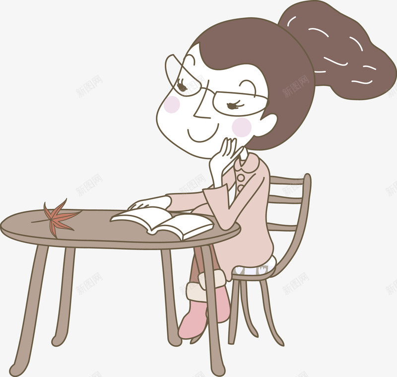 下午茶休闲矢量图ai免抠素材_88icon https://88icon.com 下午茶 休闲 阅读 矢量图