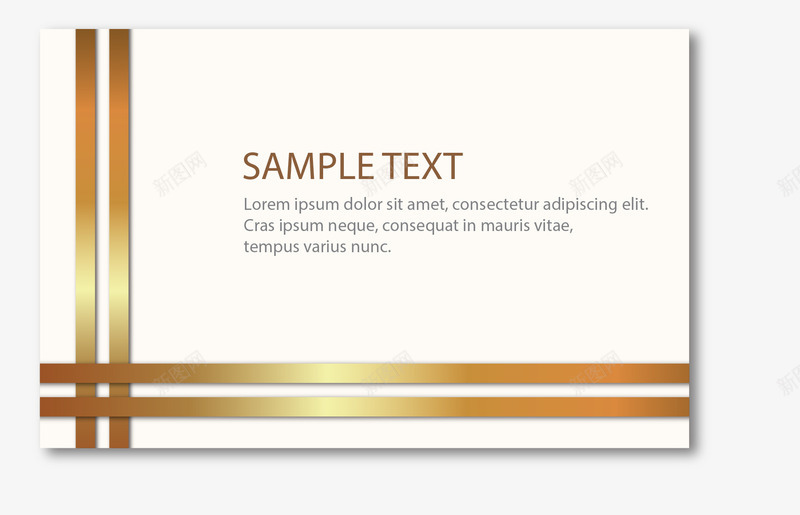 金色丝带花装饰卡片矢量图ai免抠素材_88icon https://88icon.com 丝带 卡片 装饰 金色 矢量图