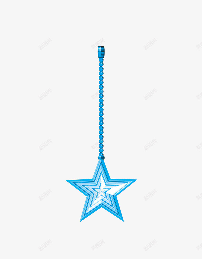 悬挂蓝色星星装饰品png免抠素材_88icon https://88icon.com 悬挂 星星 蓝色 装饰品