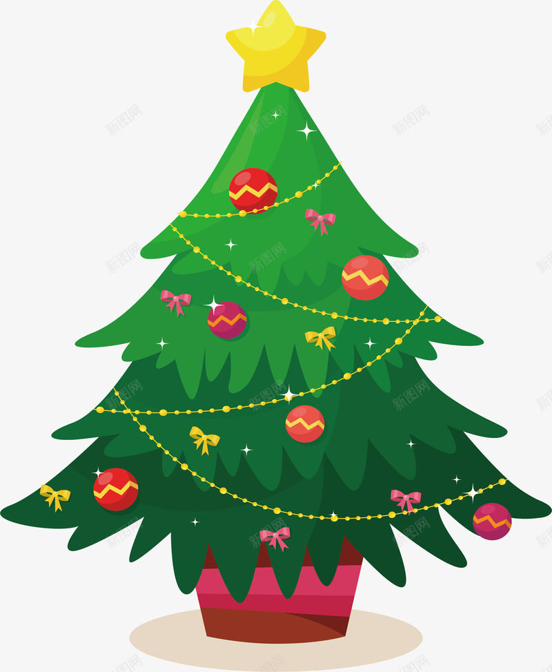 彩色小球挂饰圣诞树png免抠素材_88icon https://88icon.com 圣诞树 圣诞节 小球挂饰 盆栽 矢量png 装饰圣诞树