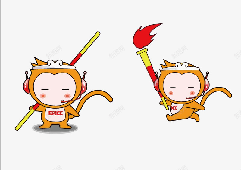 卡通孙悟空吉祥物矢量图ai免抠素材_88icon https://88icon.com 卡通 吉祥物 孙悟空 矢量图