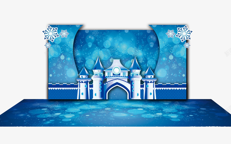 冰雪城堡卡通舞台效果png免抠素材_88icon https://88icon.com png元素 冰雪世界 城堡 舞台 舞台架