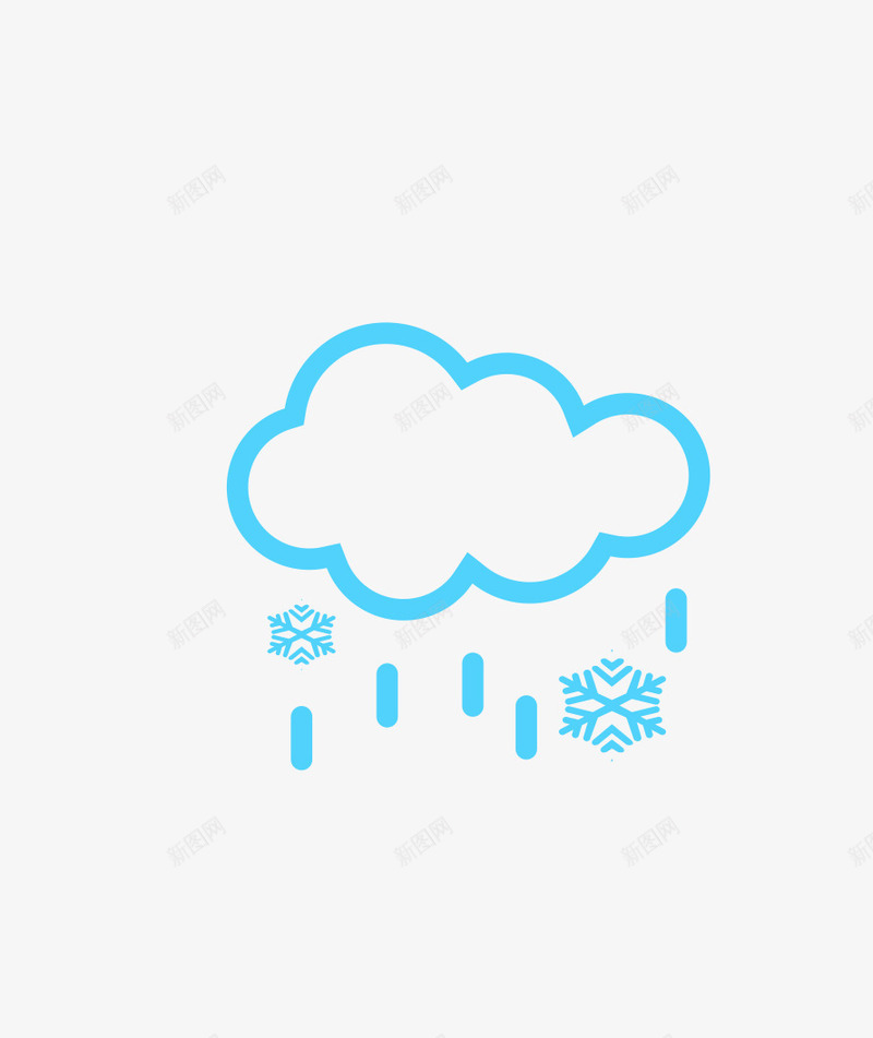 有雨夹雪png免抠素材_88icon https://88icon.com 云朵 天气信息 天气符号 提醒 雨夹雪 雨滴 雪花