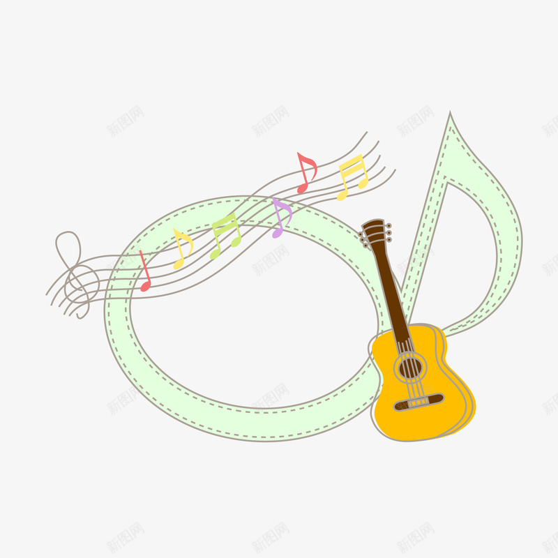 卡通边框png免抠素材_88icon https://88icon.com 卡通 卡通边框 吉他 彩色边框 时尚边框 欧式底纹 欧式花边 潮流 精美 花纹 花边 边框矢量 边框矢量素材