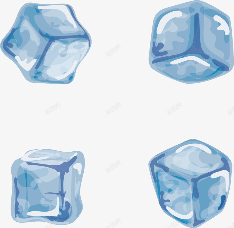 蓝色的卡通夏季冰块矢量图ai免抠素材_88icon https://88icon.com 冰块 卡通冰块 夏季 夏季冰块 矢量png 蓝色冰块 矢量图