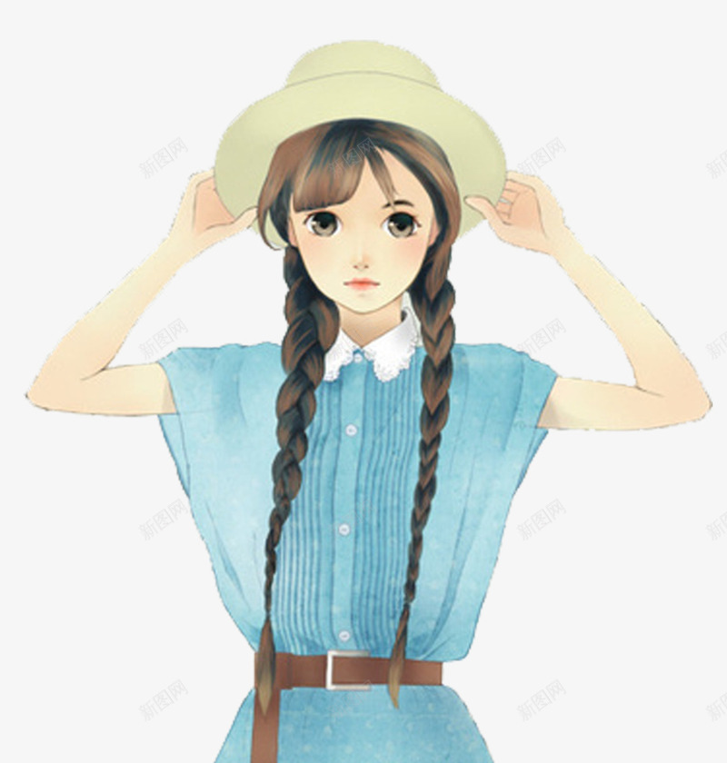 卡通手绘夏天小清新女孩psd免抠素材_88icon https://88icon.com 卡通 卡通手绘夏天小清新女孩 夏天 女孩 小清新 帽子 手绘 长发