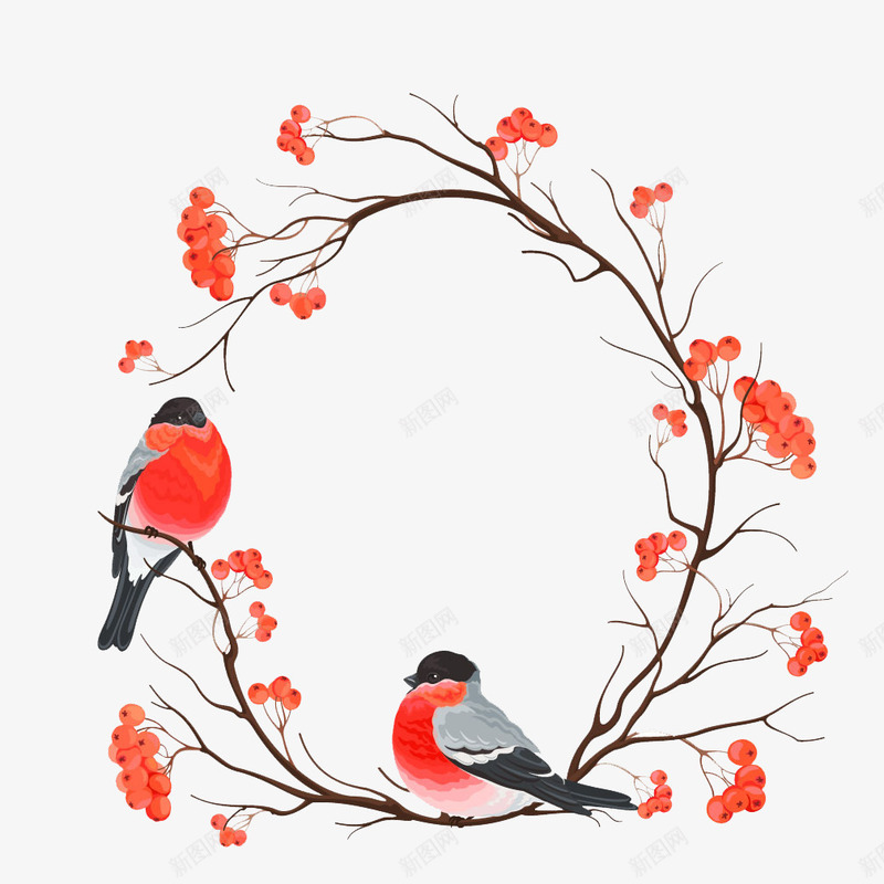 花环png免抠素材_88icon https://88icon.com 圆环 相框 花环 装饰 鸟