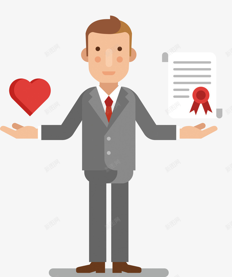 公务人员png免抠素材_88icon https://88icon.com 一个男人 工作 徽章 爱心 纸张 西装革履