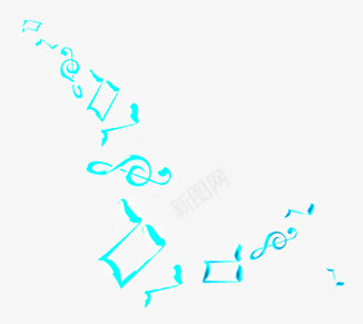 蓝色流动音符七夕情人节png免抠素材_88icon https://88icon.com 情人 流动 蓝色 音符