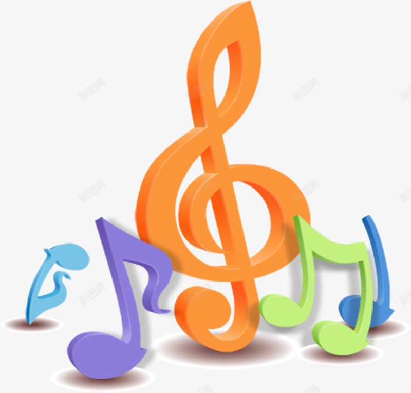 手绘彩色音乐海报音符png免抠素材_88icon https://88icon.com 彩色 海报 音乐 音符 音符花边