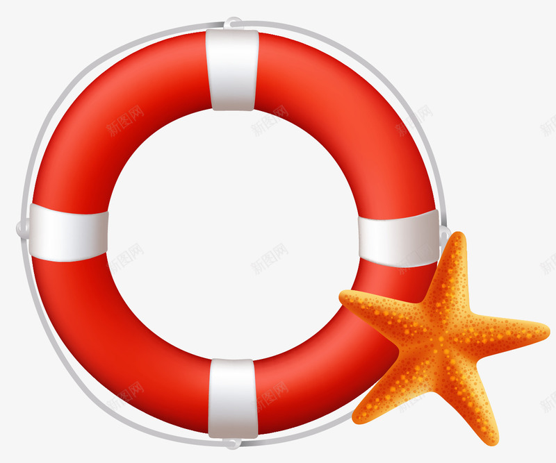 红色海滩游泳圈png免抠素材_88icon https://88icon.com 海星 海滩 游泳圈 红色