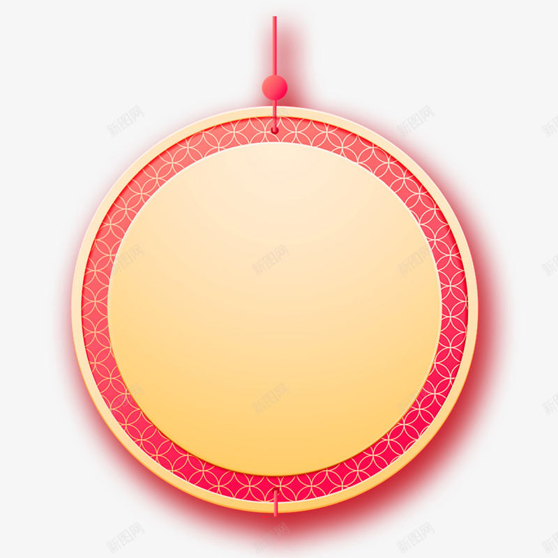卡通手绘中国风圆环png免抠素材_88icon https://88icon.com 中国风 卡通 喜庆 圆形 圆环 手绘 新年 红色 红色边框 黄色