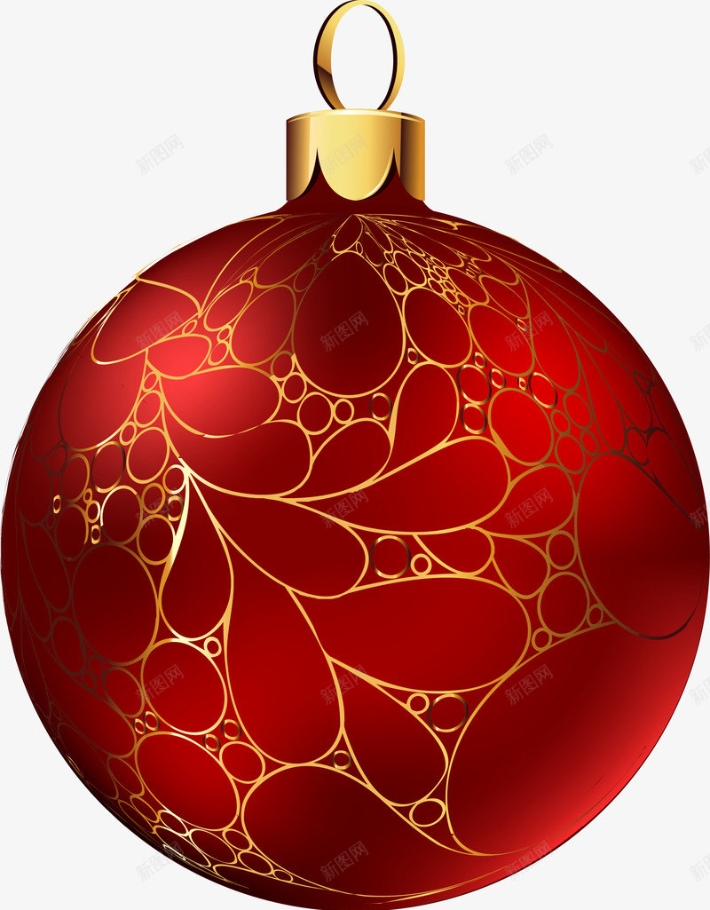 红色线条圣诞球png免抠素材_88icon https://88icon.com 圣诞节 彩球 红色圣诞球 节庆挂饰 节日挂件 装饰图案