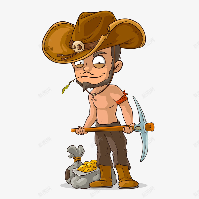 卡通矿工人物矢量图ai免抠素材_88icon https://88icon.com 人物设计 卡通 戴帽子 手绘 男性人物 矢量图 矿工 黄金矿工