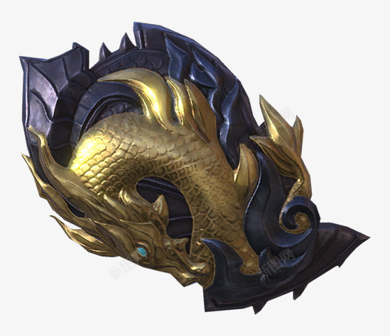 金色盘龙黑色盾牌游戏png免抠素材_88icon https://88icon.com 游戏 盾牌 素材 金色 黑色
