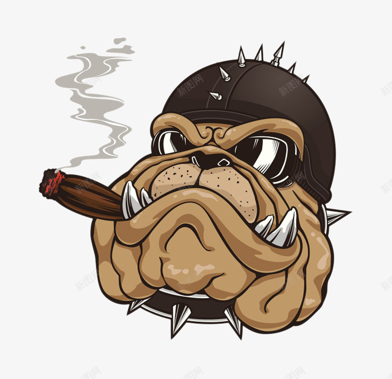 卡通帽子烟斗牛犬头png免抠素材_88icon https://88icon.com Q版 免扣 免费下载 凶悍 动物 卡通 卡通斗牛犬 宠物 强壮 恶霸犬 犬 狗