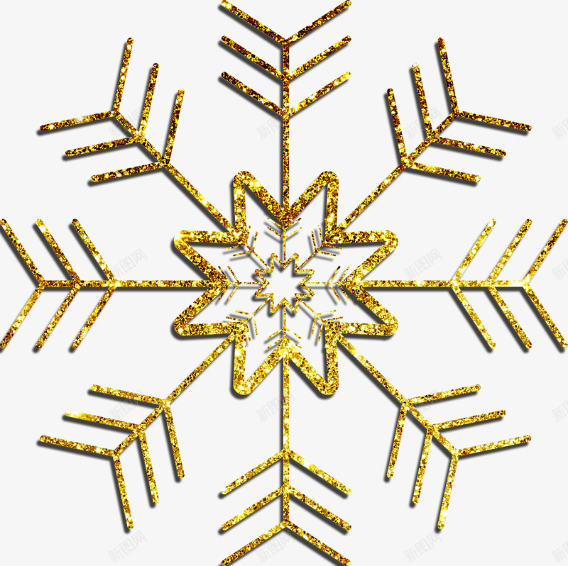 精美闪粉雪花png免抠素材_88icon https://88icon.com 漂亮 金光闪闪 金粉 金色 金色闪粉 雪花