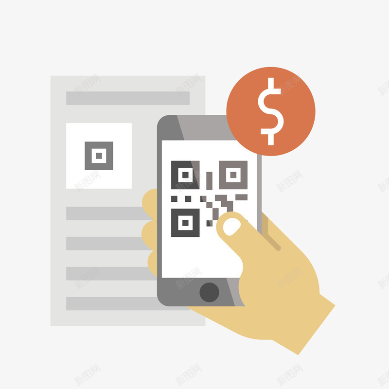 卡通扫码付款png免抠素材_88icon https://88icon.com 卡通 手机 手机付款 扫码付款 数码产品