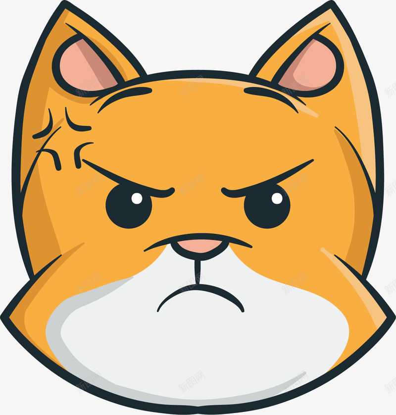 小猫生气表情png免抠素材_88icon https://88icon.com q版表情包 卡能动物头部 卡通猫脸 卡通表情 小猫头 小猫脸 微信表情 愤怒 手绘表情 生气表情