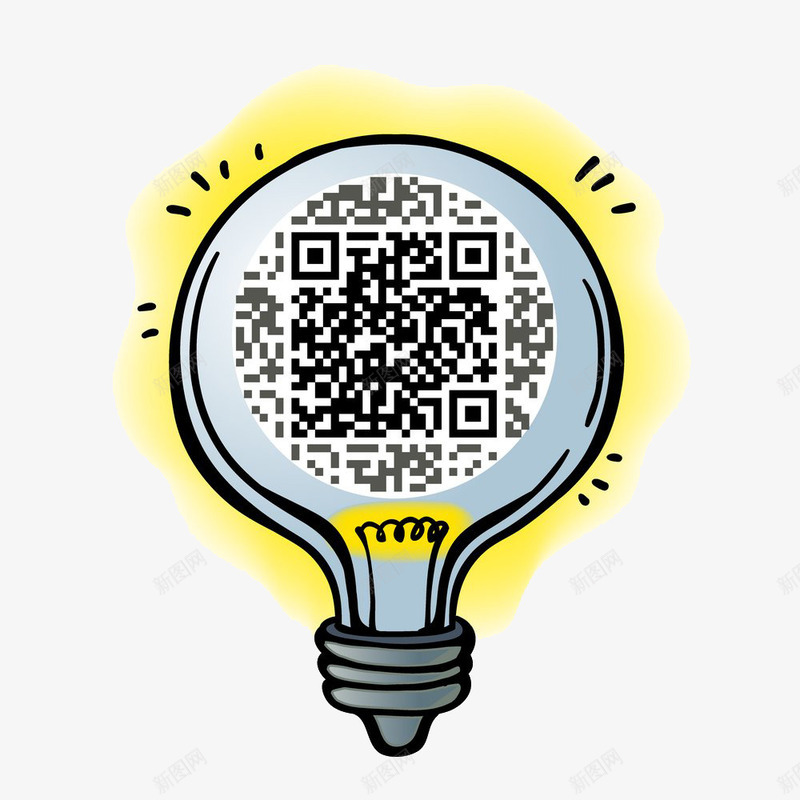 二维码电灯形状png免抠素材_88icon https://88icon.com 二维码 二维码宣 创意 创意元素 创意广告 创意素材 微信二维码 手绘 电灯