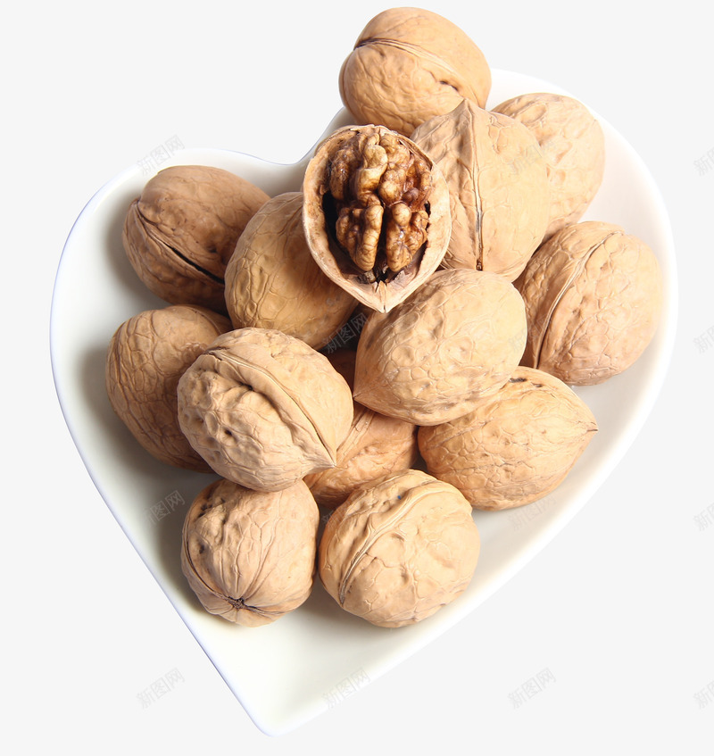 心形盘子里的核桃png免抠素材_88icon https://88icon.com 产品实物 坚果 心形盘子 核桃