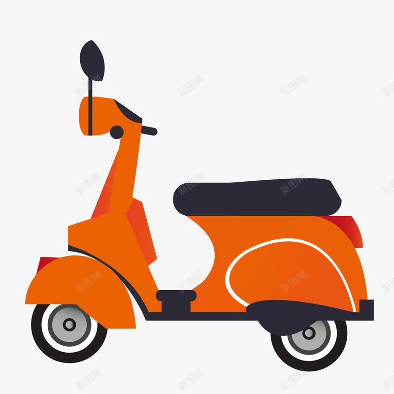 黄色扁平化电动车元素矢量图ai免抠素材_88icon https://88icon.com 出行 卡通插画 扁平化 旋转 电动车 电瓶车插画 矢量图 轮子 运输 黄色