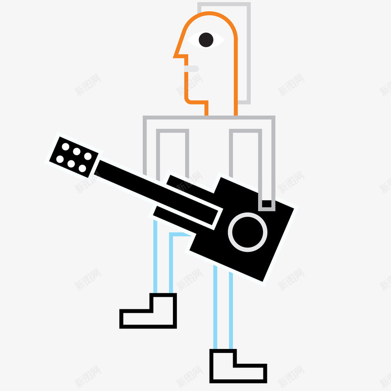 抽象吉他手卡通插画矢量图ai免抠素材_88icon https://88icon.com 乐器 吉他培训课 吉他社海报 弹吉他 抽象吉他手卡通插画 矢量图 酒吧 音乐会