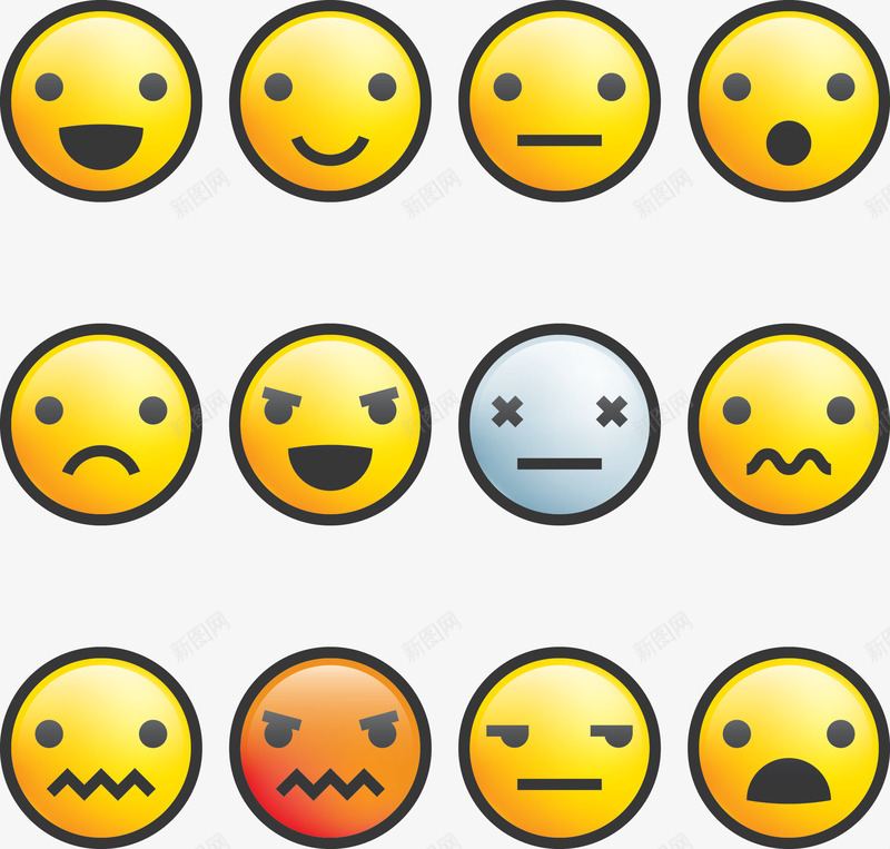 emoji原始表情矢量图ai免抠素材_88icon https://88icon.com emoji iPhone iPhone表情 iphone表情 原始 聊天表情 表情 矢量图