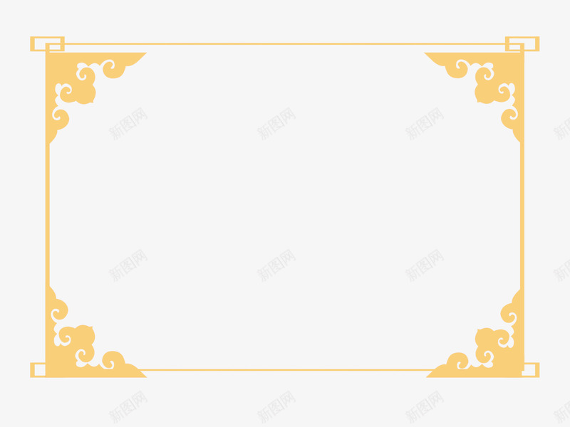 中国风金色边框psd免抠素材_88icon https://88icon.com 中国风 中国风金色边框设计 喜庆 新年 节日 设计 边框 金色边框