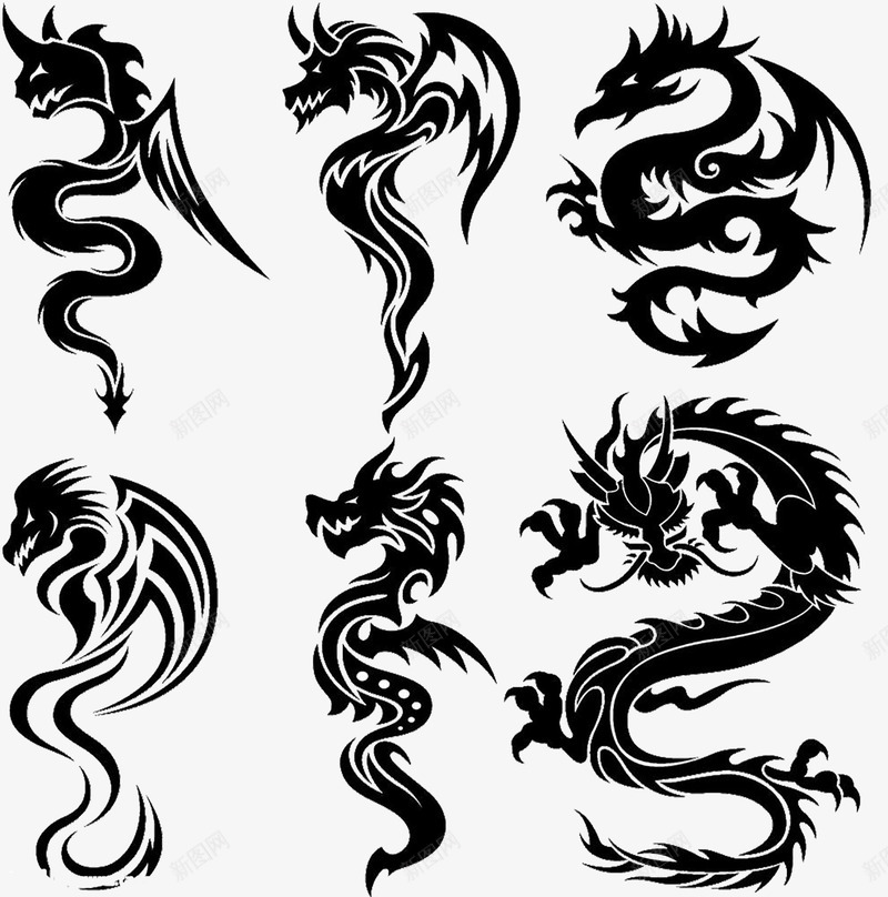 中国龙png免抠素材_88icon https://88icon.com 中国风 中国龙 水墨龙头 矢量的 简洁的 霸气的 黑色的