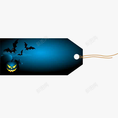 万圣节标签png免抠素材_88icon https://88icon.com 万圣节 促销活动 卡通南瓜 挂式标签 蓝色 装饰标签