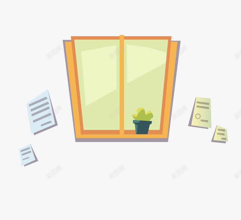 玻璃窗盆栽和便签png免抠素材_88icon https://88icon.com 便签 玻璃窗 盆栽 矢量便签