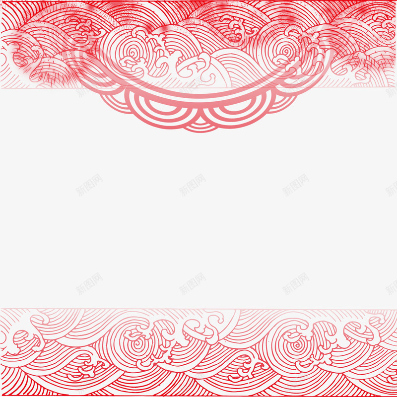 红色喜庆装饰花纹花边png免抠素材_88icon https://88icon.com 中国红 中国风条纹 喜庆条纹 红色边框 节日条纹 花纹