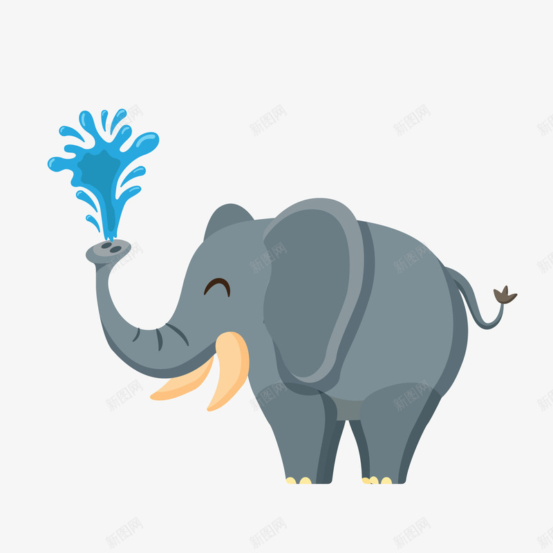 喷水卡通大象png免抠素材_88icon https://88icon.com 卡通动物 卡通大象 喷水大象 开心表情