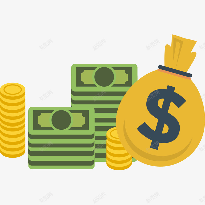 金币金钱文件矢量图ai免抠素材_88icon https://88icon.com 贷款 金币 金融 金钱 银行 矢量图