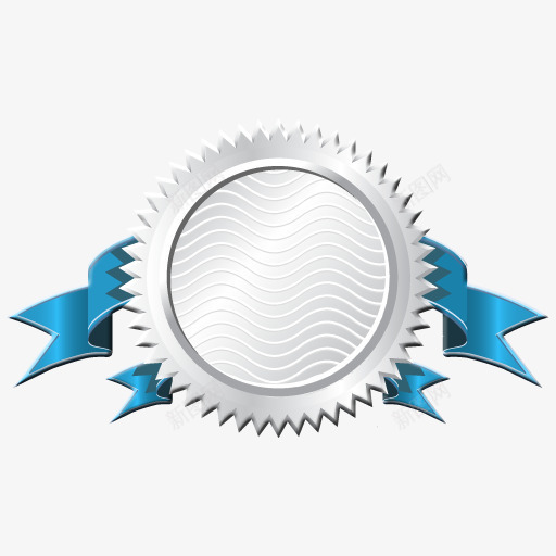 手绘银色标签png免抠素材_88icon https://88icon.com 丝带 标签 蓝色彩带 银色标签