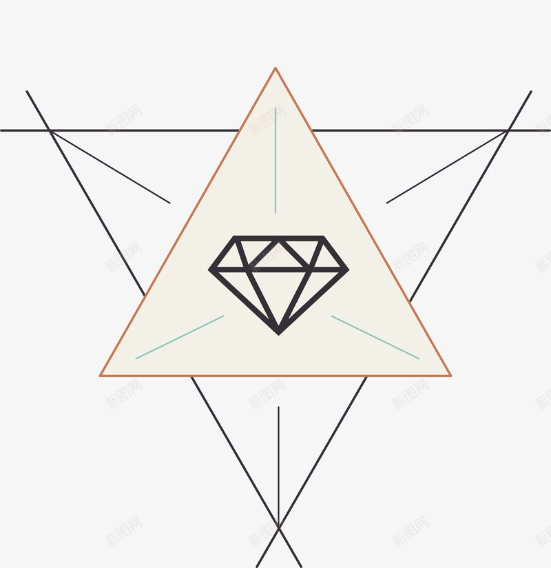 卡通手绘三角形钻石图案png免抠素材_88icon https://88icon.com 三角形 几何 几何装饰 卡通钻石 手绘钻石 漂浮物 线条