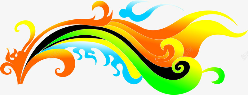 绿黄祥云背景png免抠素材_88icon https://88icon.com 祥云 素材 背景
