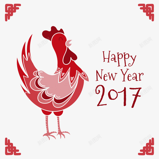 2017鸡年边框矢量图eps免抠素材_88icon https://88icon.com 2017 春节 红色 边框 鸡年 矢量图