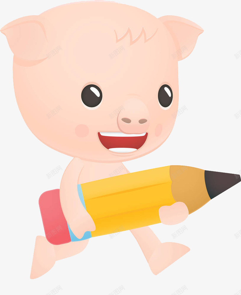 拿着笔的小猪png免抠素材_88icon https://88icon.com 写 写字 学习 小猪 手 抱笔 拿着 拿笔 握笔 握笔姿势 笔 记录 跑