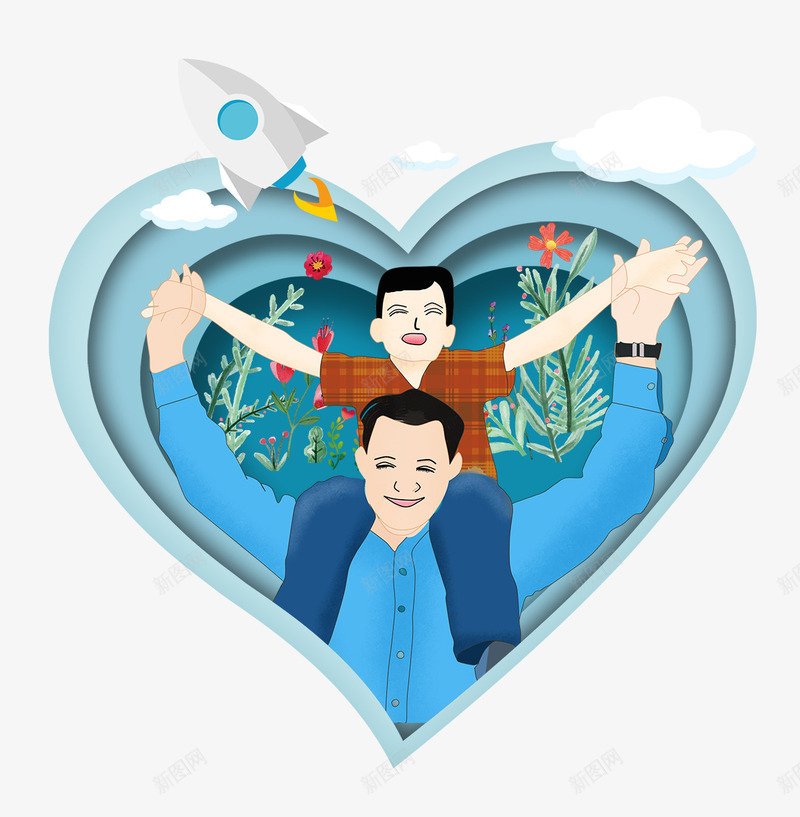 父亲节亲子温馨主题卡通手绘psd免抠素材_88icon https://88icon.com 卡通 卡通亲子旅行一家人 感恩 感恩父亲节 父亲节 父亲节促销 父亲节活动 父爱如山