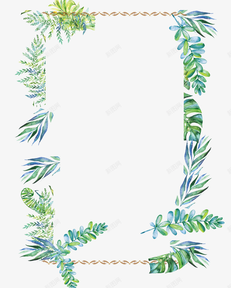 绿色春季花环边框png免抠素材_88icon https://88icon.com 春季 树叶 绳子装饰 绿色 花环 装饰物 边框