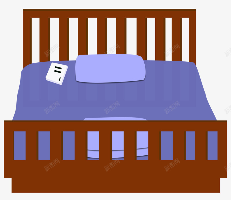 手绘装饰床家居元素png免抠素材_88icon https://88icon.com 家具 家居 床 手绘插画 装饰图案 装饰床