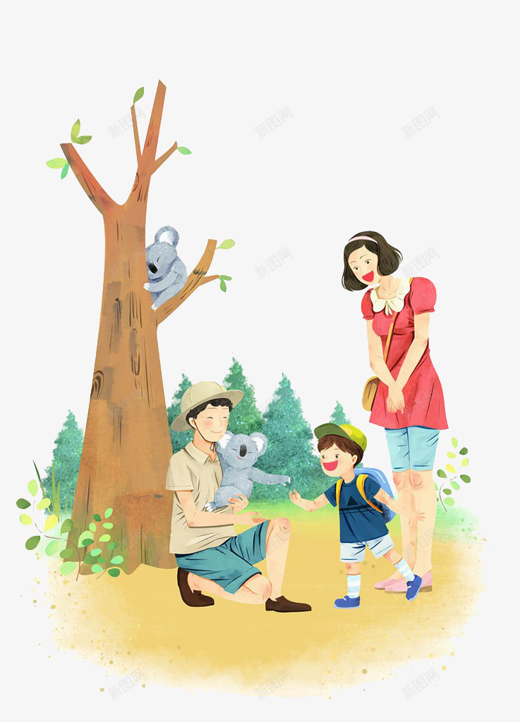 孩子和动物们玩耍png免抠素材_88icon https://88icon.com 动物们 大树 孩子 玩耍